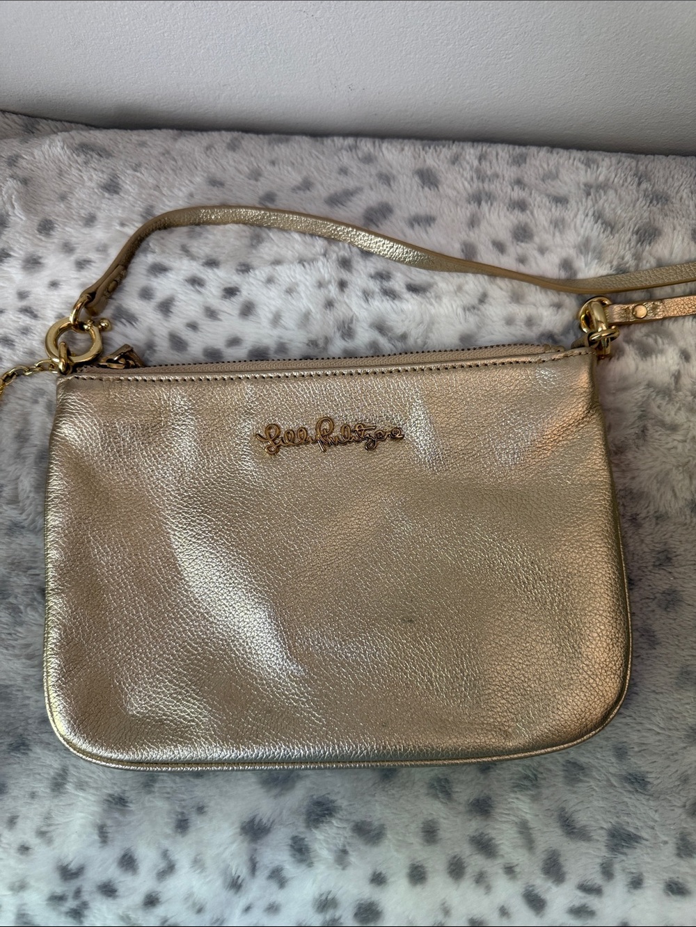 Lilly Pulitzer Metallic Gold Leather Crossbody
